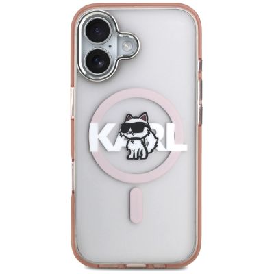 3. Karl Lagerfeld IML Choupette Sketch Logo MagSafe iPhone 17 Case - Pink