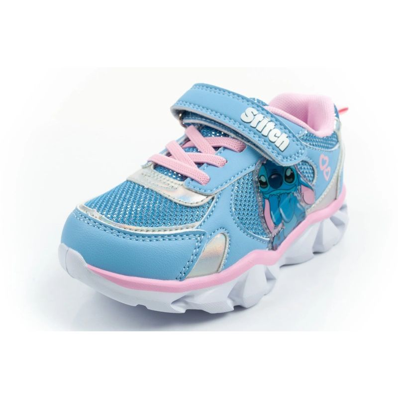 3. Leomil children's sports shoes sneakers Stitch light with velcro LED blue