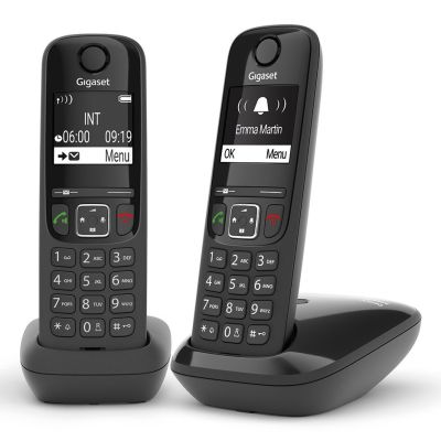 6. Gigaset AS690 Duo Analog/DECT Phone Caller Name and ID Black