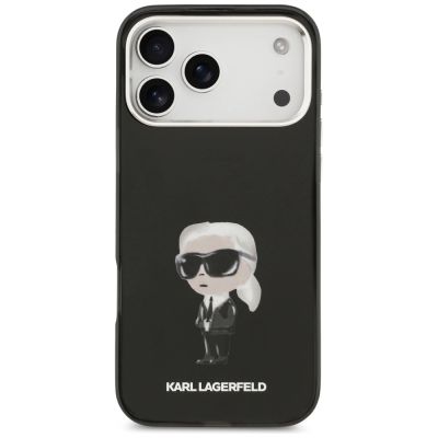 3. Karl Lagerfeld IML Aquarelle Karl & Logo MagSafe Case for iPhone 17 Pro Max - Black