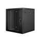 5. Lanberg WF01-6612-10B rack cabinet (12U; 635mm / 600mm / 600 mm; wall-mounted; Glass; 19''; black)