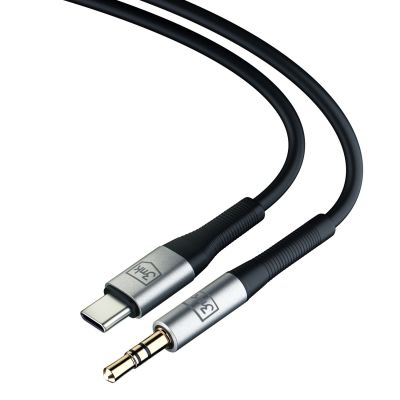 10. 3mk AUX minijack 3.5 mm / USB-C cable - silver