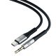 10. 3mk AUX minijack 3.5 mm / USB-C cable - silver