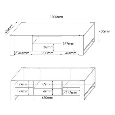 4. TV cabinet WOOD 180/44/48 wotan oak + anthracite
