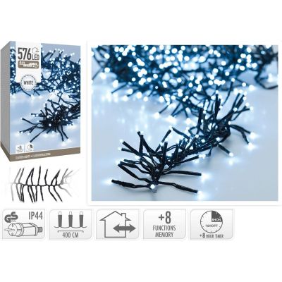 11. CHRISTMAS TREE LIGHTS LIGHT CHAIN 576 LED TIMER COOL WHITE