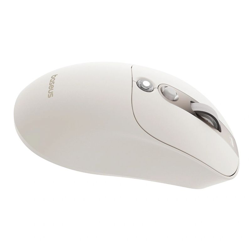7. Baseus Editor Wireless Computer Mouse with 800mAh Battery and Battery Status Indicator - White