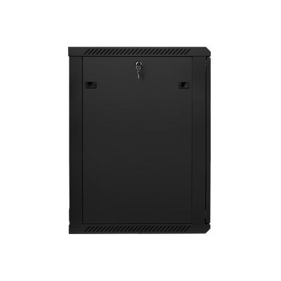 3. Lanberg WF01-6618-10B rack cabinet (18U; 901mm / 600mm / 600 mm; wall-mounted; Glass; 19''; black)