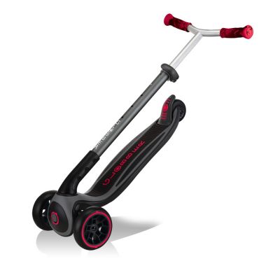 21. Globber Master Prime 3-Wheel Scooter / Black - New Red 664-102