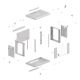 23. Lanberg 19" 6U 540x350 gray glass door wall-mounted rack cabinet (Flat Pack)