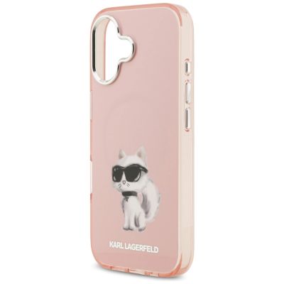 6. Karl Lagerfeld IML Aquarelle Choupette & Logo MagSafe iPhone 17 Case - Pink