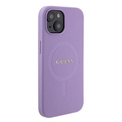 4. Guess Saffiano MagSafe case for iPhone 15 Plus - purple