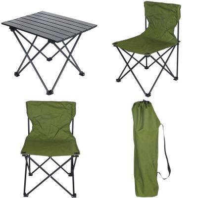 19. FOLDABLE TOURIST SET 3IN1 TABLE AND 2 CHAIRS GREEN ENERO CAMP