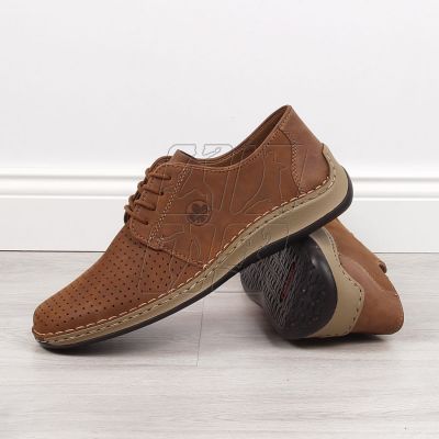 2. Openwork leather shoes Rieker M RKR528 brown