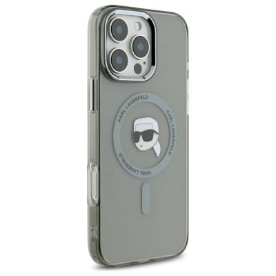 4. Karl Lagerfeld IML Metal Karl Head MagSafe iPhone 16 Pro Case - Black