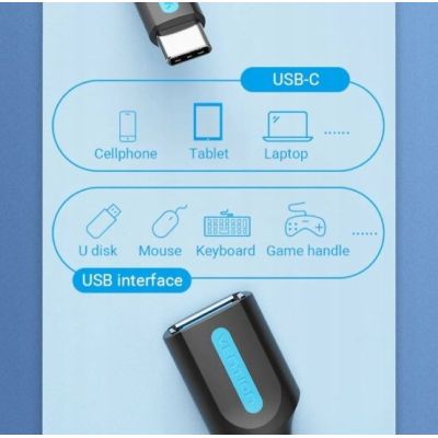 13. Vention USB 3.1 USB-C to USB-A OTG Adapter 0.15m
