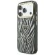 2. Guess IML Zebra Glitter Triangle Logo MagSafe Case for iPhone 17 Pro Max / 18 Pro Max - Silver