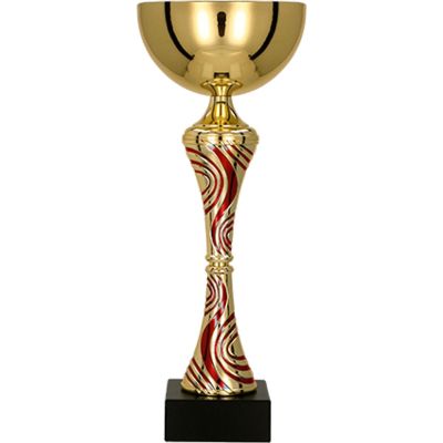 2. Gold and red metal cup