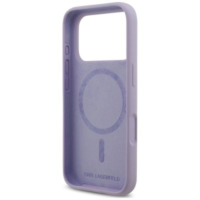 7. Karl Lagerfeld Silicone Karl&Choupette Ring MagSafe Case for iPhone 18 Pro / 17 Pro – purple
