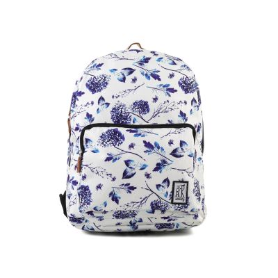 2. THE SOCIETY PACK XCLASSIC BACKPACK 181CPR702-72 OFF WHITE BLUE FLOWER ALLOVER