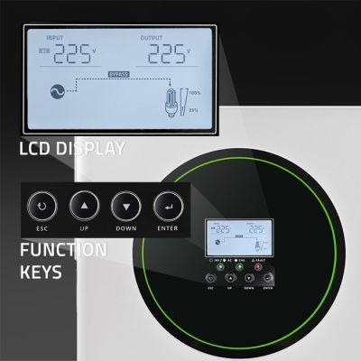 3. Qoltec Hybrid Off-Grid Solar Inverter 3500W | 100A | 24V | MPPT | BMS | Wi-Fi option | Sinus | Power factor 1.0