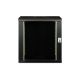 12. Unique 19" 12U wall-mounted network cabinet 600x450, glass door, black, undivided, assembled, 100kg