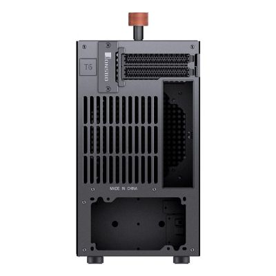 14. Jonsbo T6 Case, Mini-Tower, Mini-ITX, Tempered Glass, Wood - Black