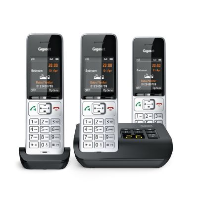13. Gigaset 500A Comfort Trio Cordless Phone - Answering Machine - ECO DECT\GAP\CAT-iq - Silver + 2 additional handsets