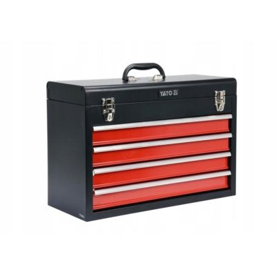 6. Yato YT-08874 Tool Box Stainless Steel Black, Red