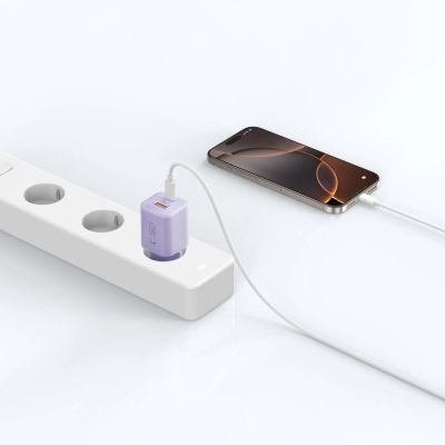 6. Tech-Protect NCM33 PD 33W QC3.0 USB-C / USB-C Wall Charger - Purple