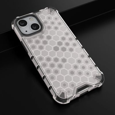 14. Honeycomb Case armor cover with TPU Bumper for iPhone 13 mini transparent
