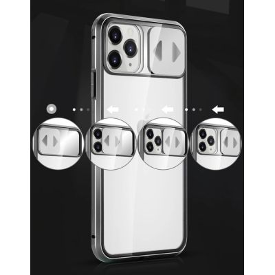 9. Wozinsky Magnetic Cam Slider Case Full Body Cover built-in front glass lens rotector for Huawei P40 black