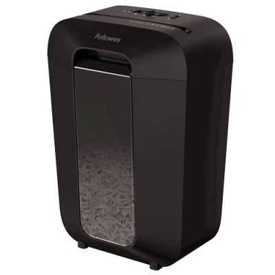2. Fellowes LX70 paper shredder, 4407501 black, 18 liters, Shreds up to 11 A4 sheets (70g) at a time into 4×40 mm (P-4/T-4) particles, Safety Lock