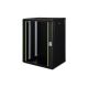 Digitus Unique 19" 16U wall-mounted network cabinet 600x450, glass door, black, undivided, assembled, 100kg