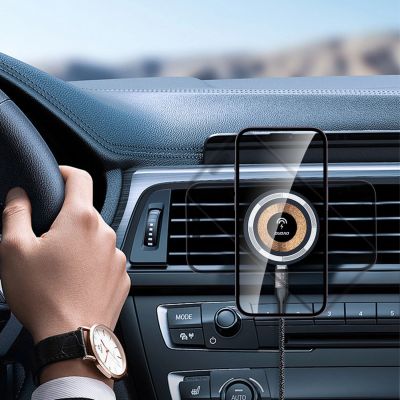 17. Magnetic holder with MagSafe inductive charger for cockpit/air vent 15W Dudao F12MAX+ - black