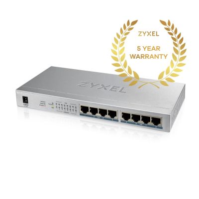 6. Zyxel GS1008-HP 8p PoE Switch (PoE+: 8) 60W Unmanaged Gigabit