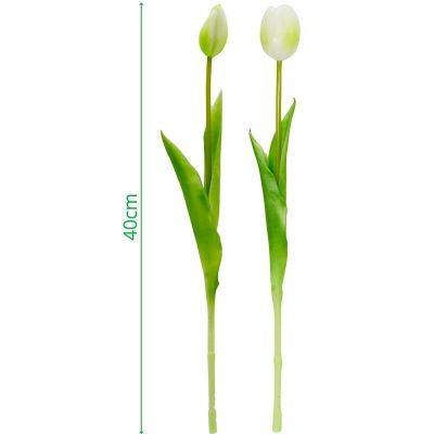19. BOUQUET OF 5 WHITE TULIPS 39 CM LIFE-LIKE SPRING DECORATION
