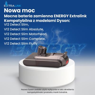 16. Battery for Dyson V12 vacuum cleaner, 25.2V 2500mAh
