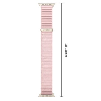 3. Tech-Protect NylonLoop Band for Apple Watch 44 / 45 / 46 / 49 mm – Pink