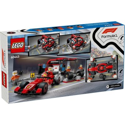 2. LEGO CITY 60443 F1 Pit Stop and Mechanics with Ferrari Car