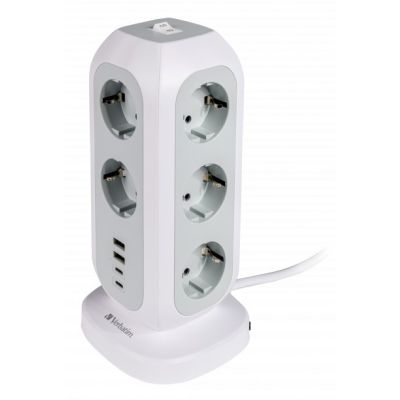 2. Verbatim 49547 11-way power strip for indoor use, White