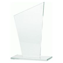 Glass trophy with a broken base
