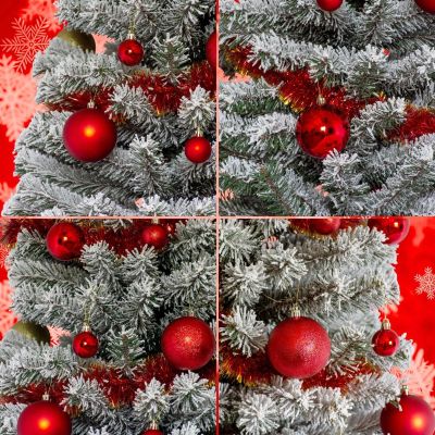 5. DECORATIVE PLASTIC BAUBLES SHATTERPROOF 46 PCS RED MICA