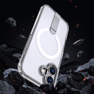 5. Hybrid Armor X Case for iPhone 17 with Stand, Compatible with MagSafe - Transparent