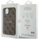 8. Guess 4G Collection Leather Metal Logo MagSafe Case for iPhone 15 Plus / 14 Plus - Brown