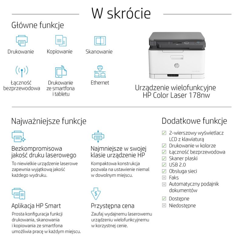 21. HP Color Laser MFP 178nw 4ZB96A (laser, color laser; A4; Flatbed scanner)