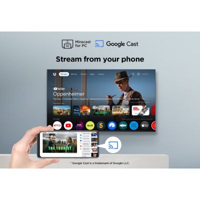 7. TCL 43P7K QLED 40" 4K Ultra HD Google TV Dolby Atmos DVB-T2 Metallic