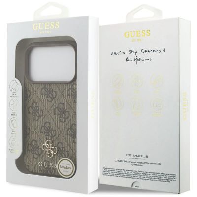 8. Guess 4G Small Classic Logo MagSafe case for iPhone 17 Pro - brown