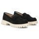 4. Women's leather suede loafers, black Filippo DP7554
