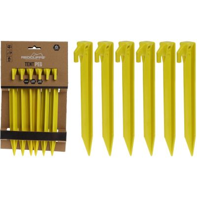 11. TENT PEGS 23CM SET OF 6 PLASTIC REDCLIFFS