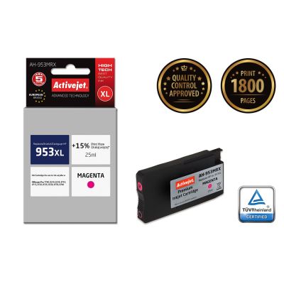 2. Activejet AH-953MRX Ink (replaces HP 953XL F6U17AE; Premium; 25 ml; red)